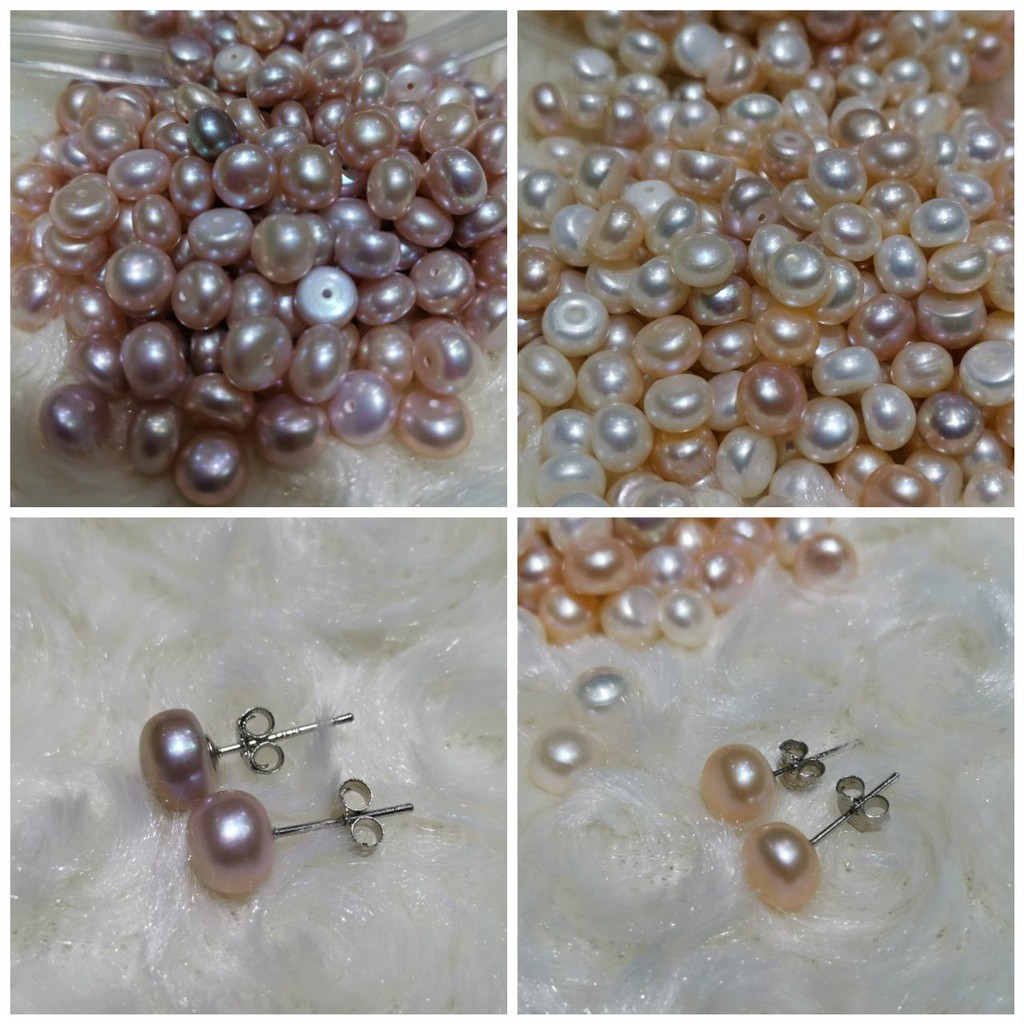 มุกน้ำจืด ไข่มุก100%ทรงซาลาเปา 7-7.5 (Pearl) สามารถนำไปประกอบกับตัวเรือนแหวน จี้ และ ต่างหู เหมาะสำห