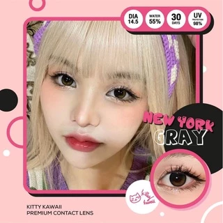 คอนแทคเลนส์ รุ่น Mini New York / Mini NewYork สีเทา/ตาล Gray/Brown มีค่าสายตา (0.00)-(-10.00)