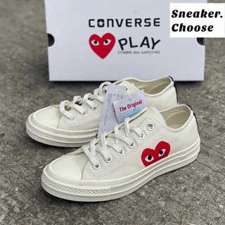 COMME Des GARCONS PLAY x Converse Chuck Taylor สีดำ/ขาว (พร้อมกล่อง) ✅เก็บเงินปลายทางได้