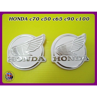 โลโก้บังลมปีกนก Honda C50 C65 C70 C90 C100 Front Legshield Wing Badge Emblem A Pair