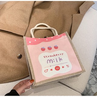 TB S049 🍑🍑 กระเป๋าผ้ากระสอบ Handbag JAPAN STLYE 🍑🍑