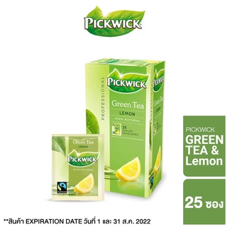 PICKWICK Green Tea &amp; Lemon  ชาพิควิค ชากรีนที เลมอน แพ็ค 25 ซอง