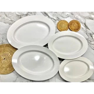 SB Melamine จานเปลเมลามีน ทรงวงรี ทรงไข่ ขนาด 8,9.5,11,12,14 นิ้ว
