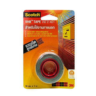 🔥HOT🔥 3M เทปกาว 2 หน้า (งานภายนอก) รุ่น XT002062971 ขนาด 21 มม x 1 ม. สีเทา Chemicals