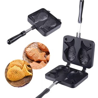 Taiyaki รูปปลาญี่ปุ่นกระทะไทยากิ​ 🌈🍭วาฟเฟิลรูปปลา Taiyaki Pan Maker สำหรับ Home Kitchen -สินค้ามีพร้อมส่ง-