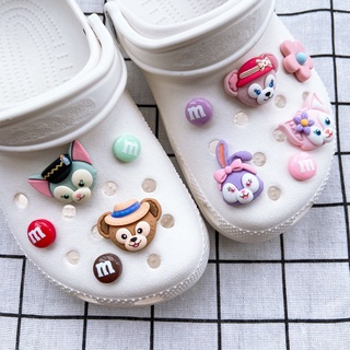 【😍Ooyoudo】กระดุม จี้รูปหมี Duffy crocs jibz อุปกรณ์เสริม สําหรับตกแต่ง จํานวน 11 ชิ้น#【แตะผู้หญิง jibbitz อุปกรณ์เสริม】