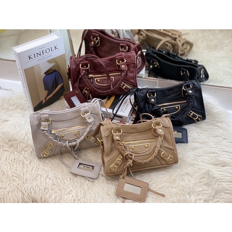 ✅งานสั่งผลิต✅  (No brand)  💕city bag💕 หมุดทอง PU Premium รุ่นที่หลายคนตามหา size s m