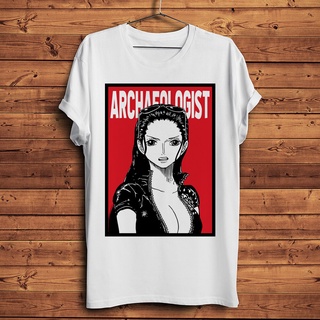 ขายดี!เสื้อยืดแขนสั้นลําลอง พิมพ์ลายอนิเมะโจรสลัด Nico Robin สีขาว สไตล์สตรีท สําหรับผู้ชาย และผู้หญิงS-5XL