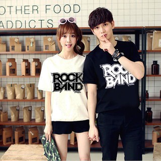 เสื้อยืดสกรีนลายRock ใส่เป็นเสื้อคู่น่ารักอ่ะ