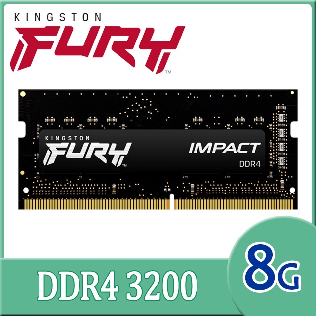 8GB (8GBx1) DDR4 3200MHz RAM NOTEBOOK (แรมโน้ตบุ๊ค) KINGSTON FURY IMPACT (KF432S20IB/8)