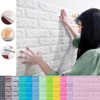 วอลเปเปอร์ติดผนัง 3 มิติ ลายกำแพงอิฐ สีขาว กันน้ำคุณภาพกาวสติ้กเกอร์เกรดสูง ไม่เป็นคราบกาวที่เสื่อมสภาพ🍊 ts99