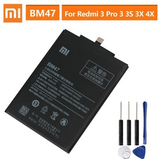 แบตเตอรี่ทดแทนสำหรับXiaomi Redmi 3 3S 3X Hongmi 4X Redmi3 Pro Redrice 3 BM47 ของแท้แบตเตอรี่ 4100MAh