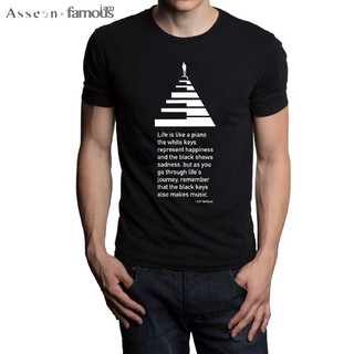 เสื้อยืด i am famous สกรีนลาย Life is like a piano