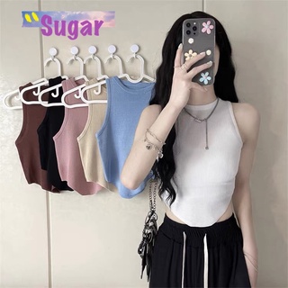 Sugar🌈พร้อมส่ง🌈เสื้อแขนกุด เสื้อกล้าม เสื้อครอป เสื้อผ้าแฟชั่นผู้หญิง(13509)