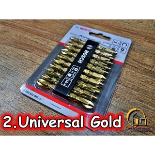Bosch ดอกไขควง 65มิล 110มิล สองปลาย [ยกแพ็ค10ดอก] Universal เงิน Gold ทอง Impact ดำ แม่เหล็ก