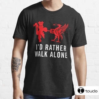 T-shirt  เสื้อยืด ผ้าฝ้าย พิมพ์ลาย i d rather walk alone แฟชั่นฤดูร้อน สําหรับผู้ชายS-5XL