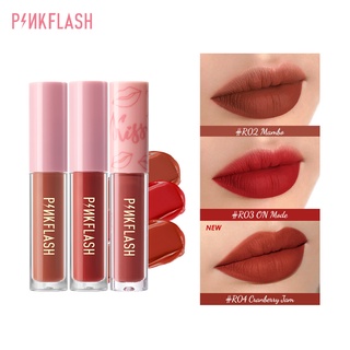 Pinkflash ลิปสติก เนื้อแมตต์ เพิ่มความชุ่มชื้น ติดทนนาน R02 + R03 + R04 3 ชิ้น