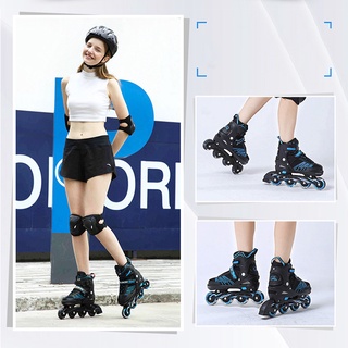 Roller Skate รองเท้าอินไลน์สเก็ต Inline Skates ของเด็กหญิงและชาย ออกแบบdoubleล็อก ปลอดภัย ล้อมีไฟ