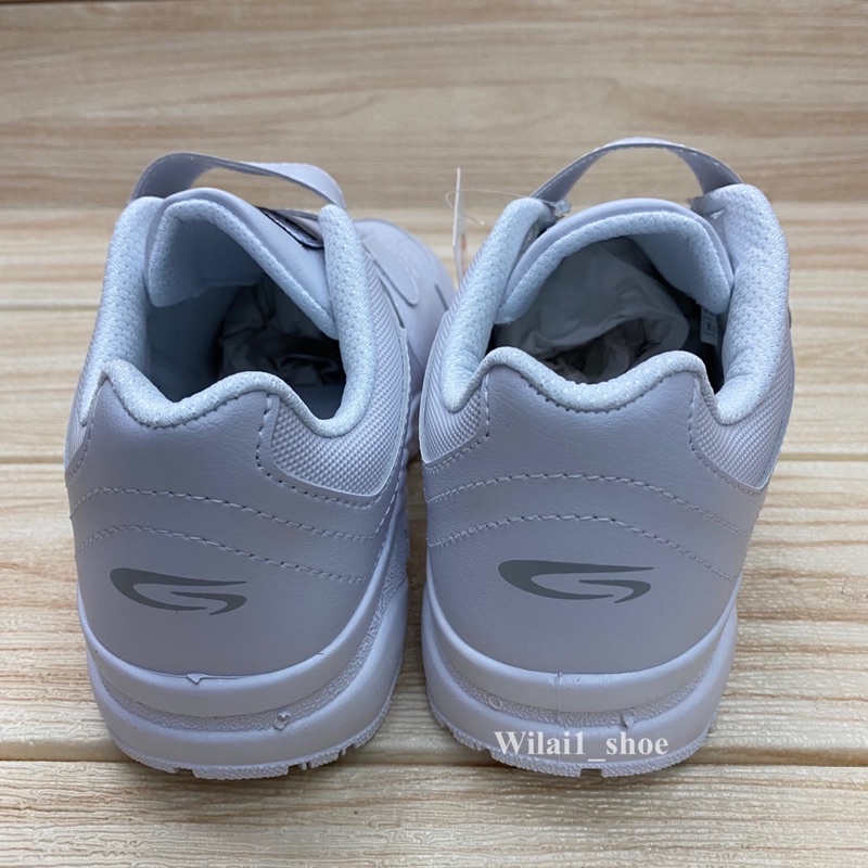 GiGa LA129 รองเท้าผ้าใบหนัง แบบติดเทป (36-41) สีขาว