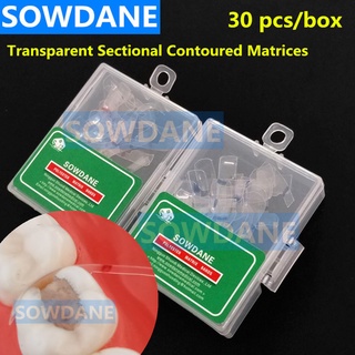 30 Pcs/box Dental Transparent Sectional Contoured Matrices Matrix Polyester Matrice 30 pcs wide + 30 pcs narrow