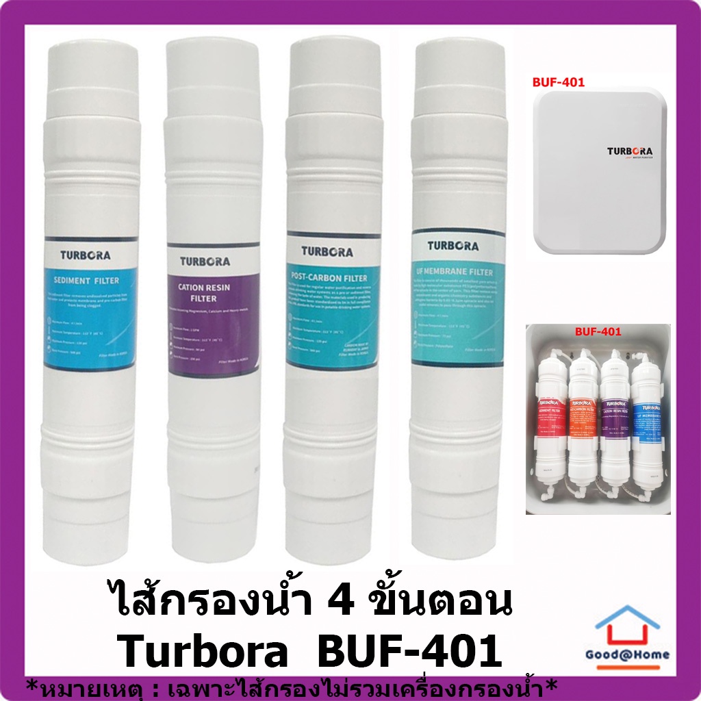 ***ชุดรวม ไส้กรอง Turbora สำหรับเครื่องกรองน้ำดื่ม Turbora BUF-401 Water Filter Water Purifier ไส้กรองน้ำ เครื่องกรองน้ำ