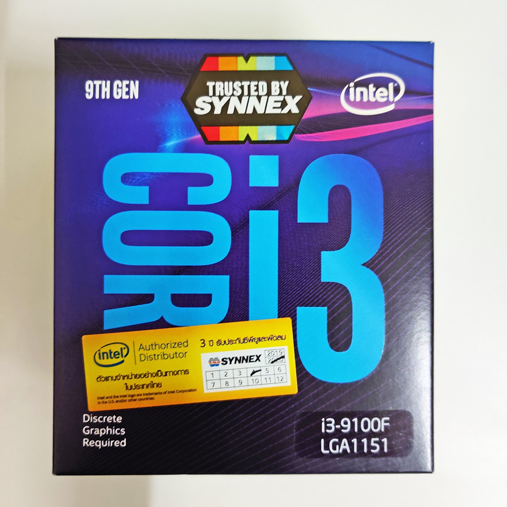 [มือ 1] CPU INTEL 1151 CORE I3-9100F 3.60GHz ซีพียู ของแท้ ประกันศูนย์ไทย พร้อมส่ง