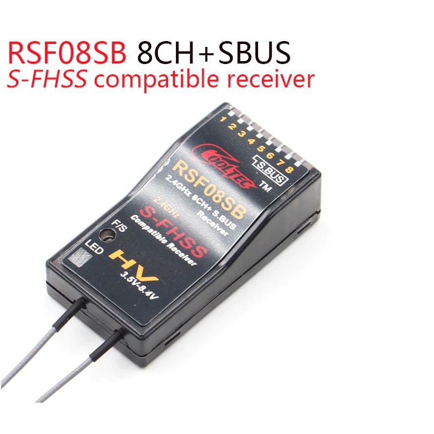 ร้านไทย รีซีฟ CoolTec RSF08SB 8CH Receiver for Futaba S-FHSS SBUS 14SG 10J 8J 6J 4GRS 4PX TX16S TX12