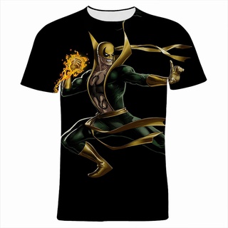 เสื้อยืดแขนสั้นลําลอง พิมพ์ลายการ์ตูนอนิเมะ Iron Fist 3 มิติ แฟชั่นสําหรับผู้ชาย และผู้หญิง