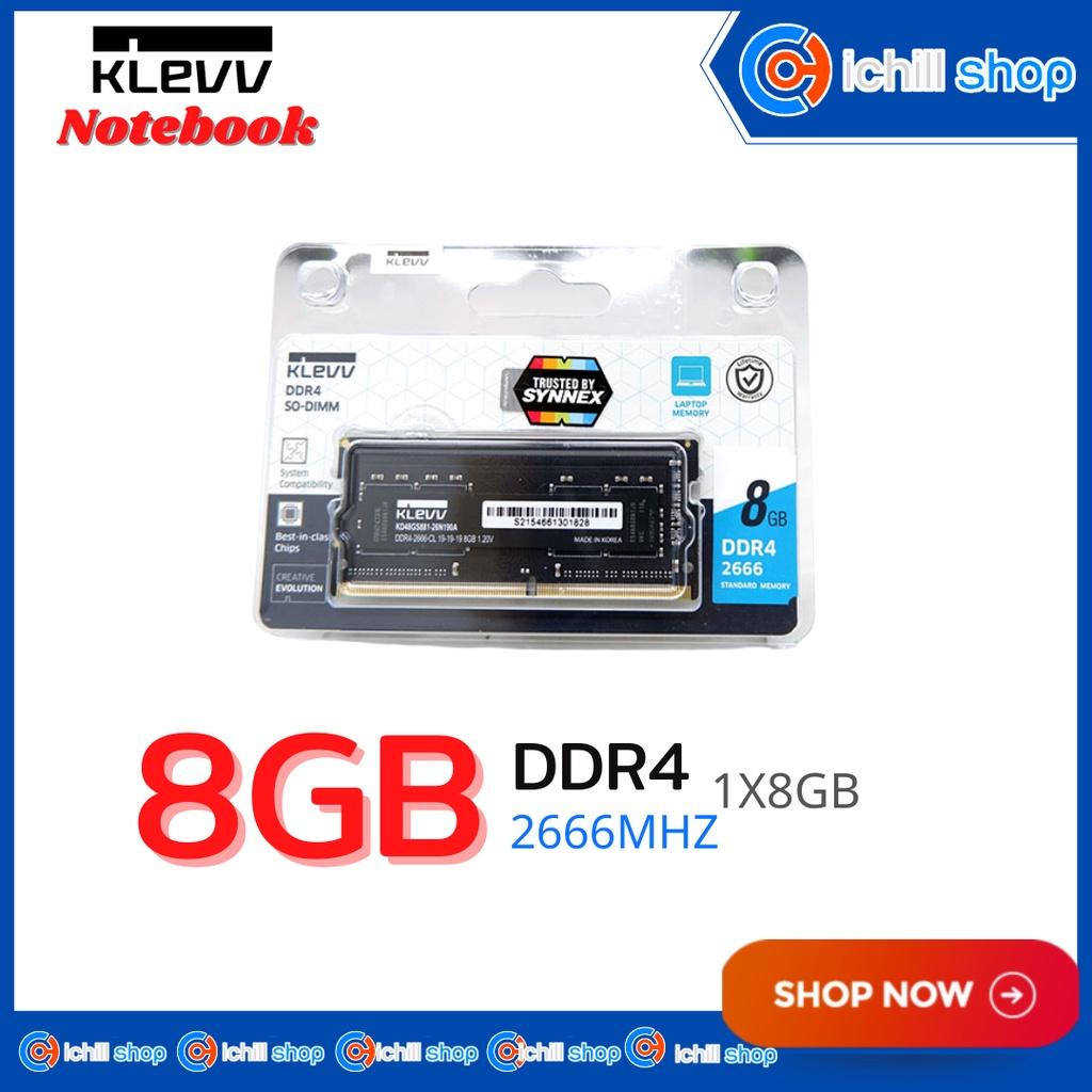 RAM Notebook (แรมโน๊ตบุ๊ค) Klevv DDR4 8GB 2666MHz *ของใหม่* P10748