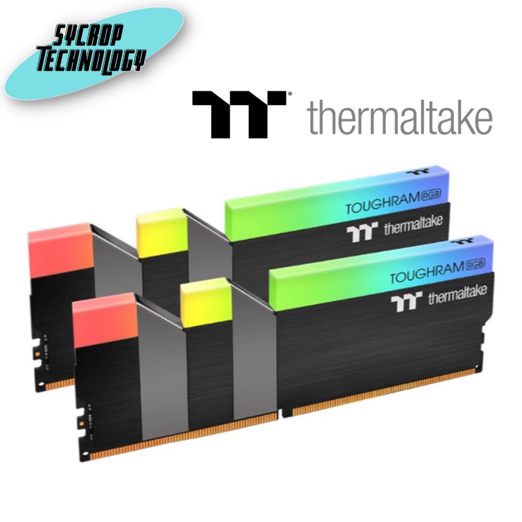 แรม 32GB (16GBx2) DDR4 3600MHz RAM THERMALTAKE TOUGHRAM RGB (R009D416GX2-3600C18A) ประกันศูนย์ เช็คสินค้าก่อนสั่งซื้อ