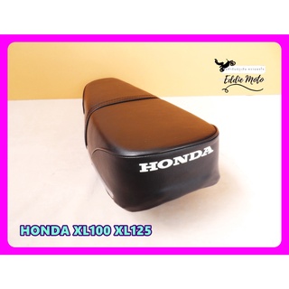 HONDA XL100 XL125 "BLACK" COMPLETE SEAT with "CHROME" TRIM  // เบาะ เบาะรถมอเตอร์ไซค์ "สีดำ" มีคิ้วโครเมี่ยม ผ้าเรียบ