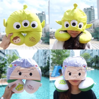 หมอนรองคอ มีฮู้ด Little Greenman กรีนแมน Alien เอเลี่ยน 3ตา &amp; Buzz Lightyear บัส ไลท์เยียร์ Tsum Tsum ซูม ซูม