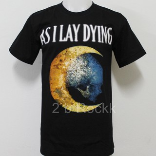 เสื้อยืดสีขาวเสื้อ AS I LAY DYING เสื้อยืด เสื้อวง แอส ไอ เลย์ ดายอิ้ง S180 ไซส์ยุโรปS-4XL