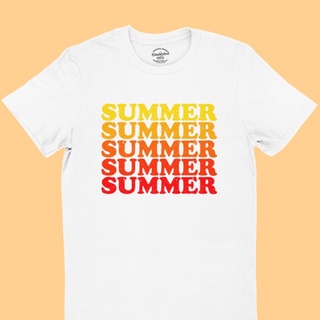 เสื้อยืดลาย SUMMER ฤดูร้อน คอกลม แขนสั้น มีหลายสี ไซส์ S-2XL