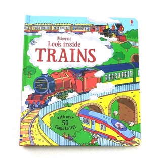 หนังสือบอร์ดบุ้คสำหรับเด็ก Usborne Look Inside Trains