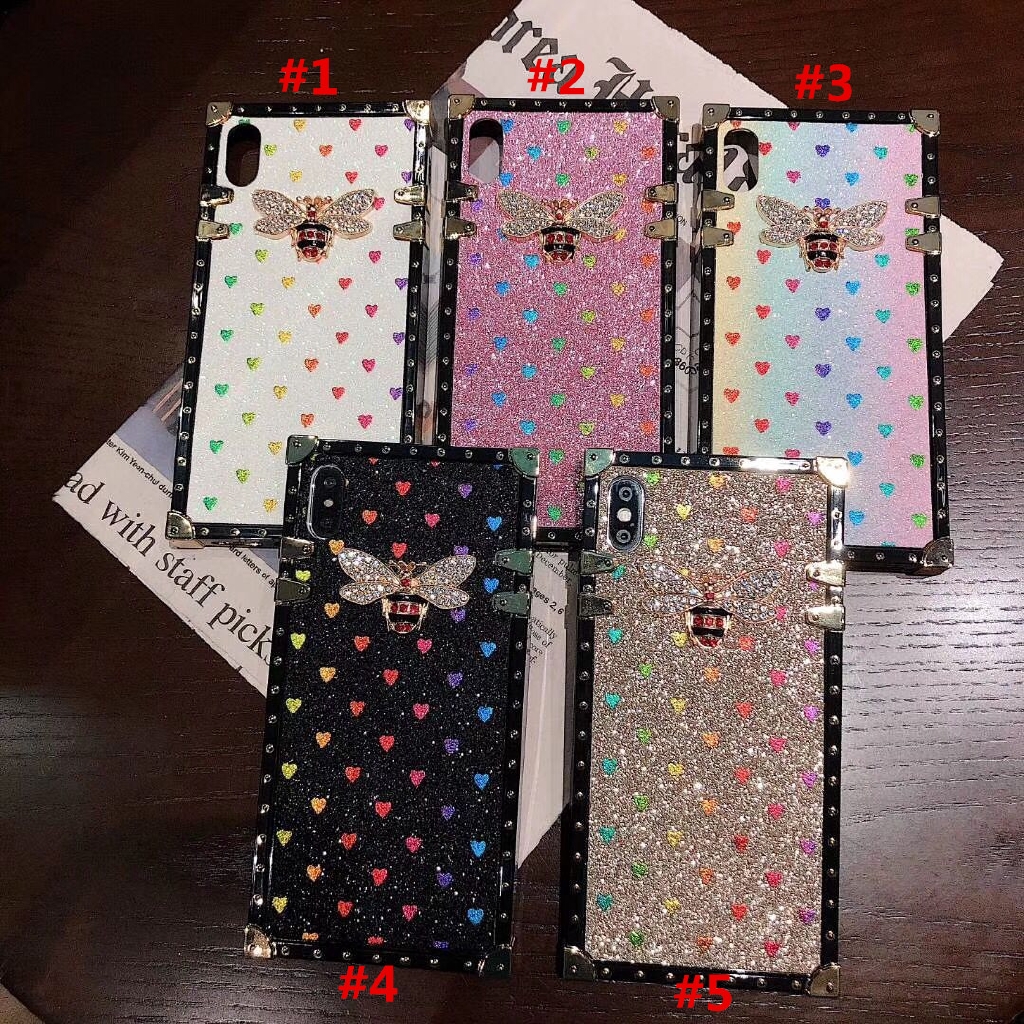 เคสโทรศัพท์ For Huawei Y7A Y9 Prime 2019 Y6P 2020 Fashion Bee Love Heart Square Phone Case