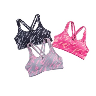 สปอร์ตบรา ลายกราฟฟิก ผ้าลื่น ใส่สวย ใส่สบาย รุ่นฮิต sport bra S-L SK009