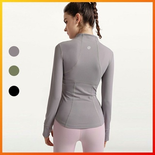 Lululemon เสื้อแจ็กเก็ต เสื้อโยคะ DF แต่งซิป 3 สี สําหรับผู้หญิง yc065