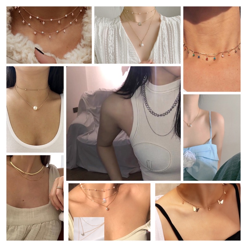 สร้อยคอหัวใจสองเส้นคู่ ใช้ได้ทุกโอกาส พร้อมส่ง ราคาถูก Shopee Lazada