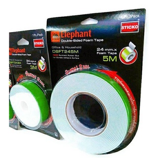 พร้อมส่ง เทปโฟมกาวสองหน้า ตราช้าง หนา 24 มม. ยาว 3ม. 5 เมตร  Elephant Foam Tape