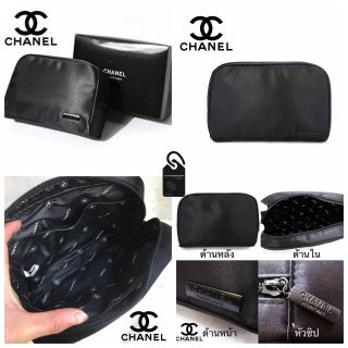 ของแท้💯 Chanel Black Cosmetic Clutch