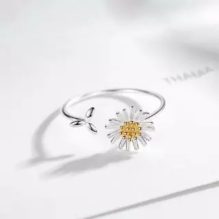 เเหวนสวมนิ้วลายดอกเดซี่ แฟชั่น สำหรับสตรี ฟรีไซร์
