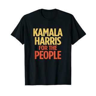 เสื้อยืดท็อป ผ้านีออน พิมพ์ลาย Kamala Harris For The People สีดํา แฟชั่นสําหรับผู้ชาย