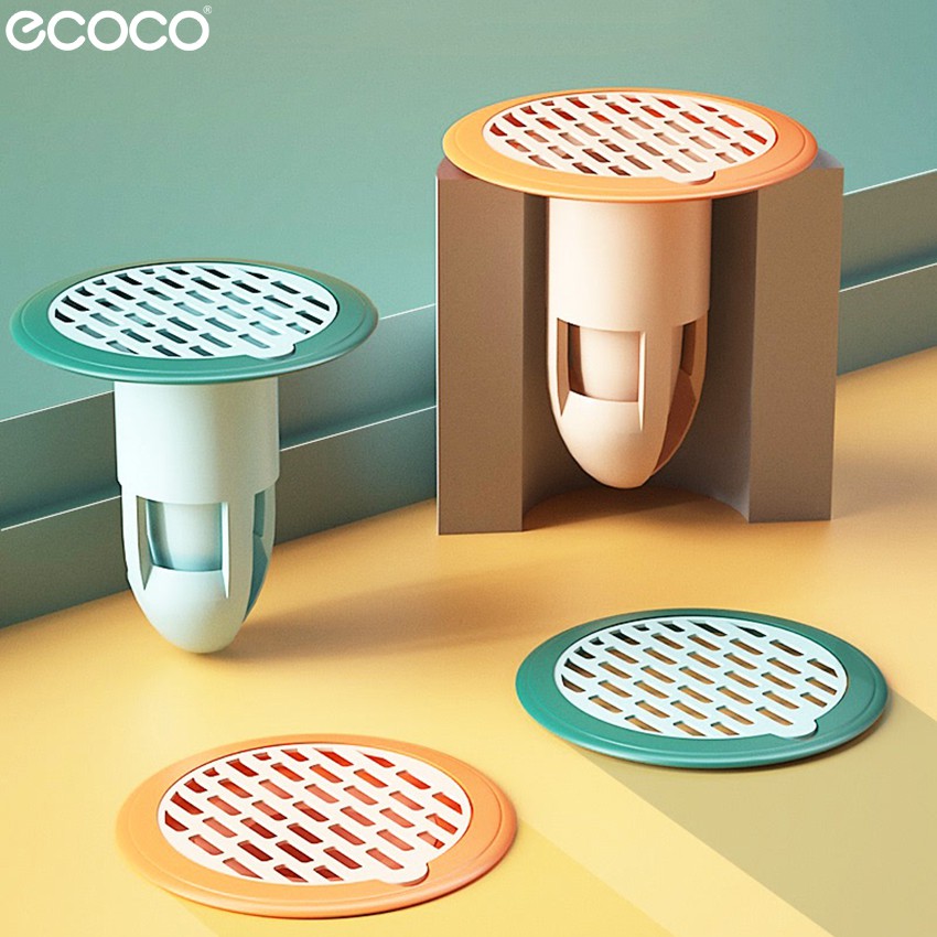 Ecoco ชุดฝาปิดท่อระบายน้ำ ดักจับสิ่งสกปก ที่กรองเศษอาหาร ที่กรองเศษขยะ ป้องกันเศษอาหารอุดตัน กันกลิ่นเหม็น ที่ปิดท่อน้ำ
