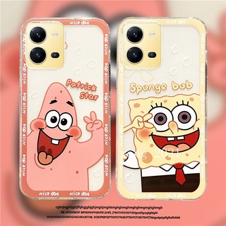 Ready Stock Fashion Cute Casing VIVO V25 V25e V25 Pro 5G Y35 2022 เคส Phone Case Cartoon SpongeBob Transparent Ultra Light Silicone Soft Back Cover เคสโทรศัพท์