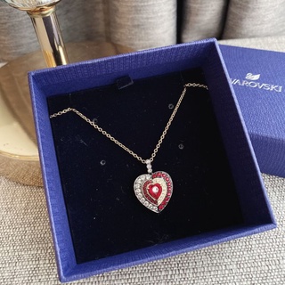 🎀 ส่งฟรี สร้อยคอ Swar Sparking Dance สร้อยสี เรด โกลด์ 5490980 SWAROVSKI Sparkling Dance Heart Necklace