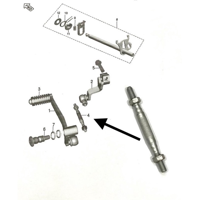 Tie Rod & Nut Assly NS200 D400 Dominar400