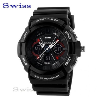 Swiss Sports Watch นาฬิกาข้อมือ นาฬิกาข้อมือผู้ชาย กันน้ำ No.0107 - Black