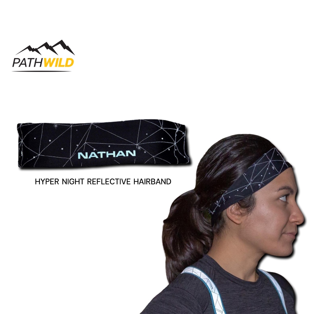 NATHAN HYPER NIGHT REFLECTIVE HAIRBAND ผ้าคาดศีรษะ ซับเหงื่อ ป้องกันเหงื่อไหลเข้าตา กันรำคาญจากผมปรกหน้า มีสะท้อนแสง