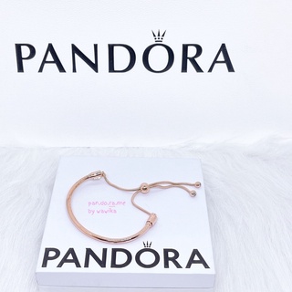[พร้อมส่ง แพนโดร่า สินค้าแท้ 💯 ] Sliding bangle rose gold Pandora size17 สำหรับข้อมือ 14-16cm